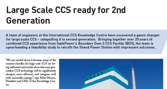 Large Scale CCS Ready for 2nd Generation « International CCS